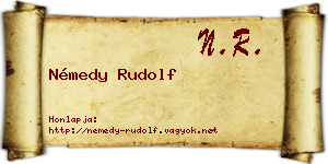 Némedy Rudolf névjegykártya
